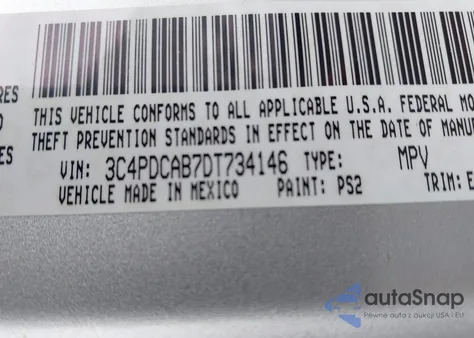 2013 Dodge Journey American Value Pkg from USA, damaged, VIN 3C4PDCAB7DT734146